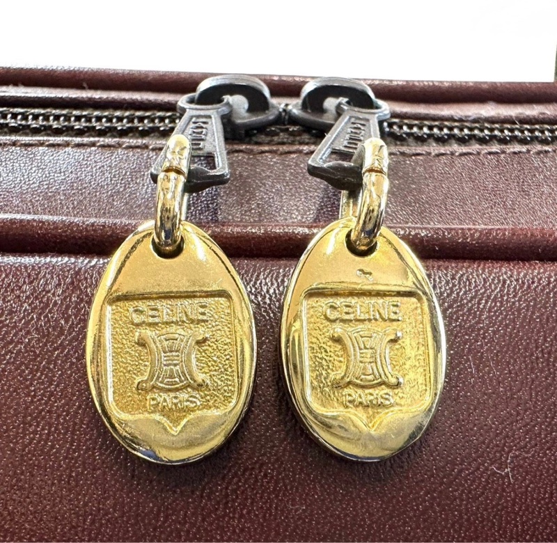 【CELINE 正品中古包】馬車標巧克力手提包/波士頓包-15