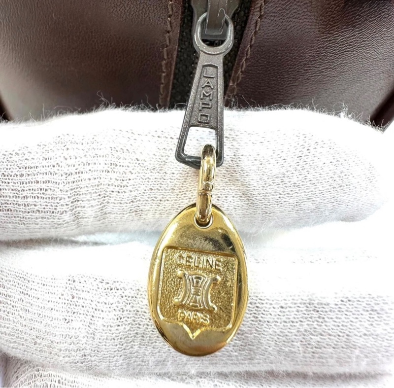 【CELINE 正品中古包】馬車標巧克力手提包/波士頓包-16