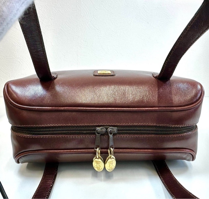 【CELINE 正品中古包】馬車標巧克力手提包/波士頓包-17