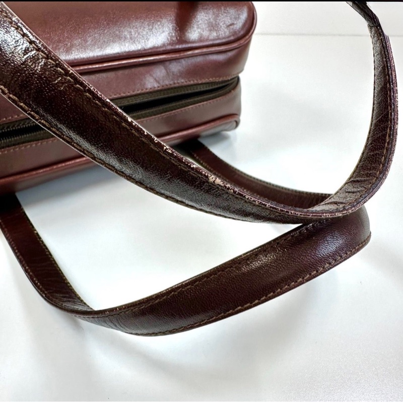【CELINE 正品中古包】馬車標巧克力手提包/波士頓包-20