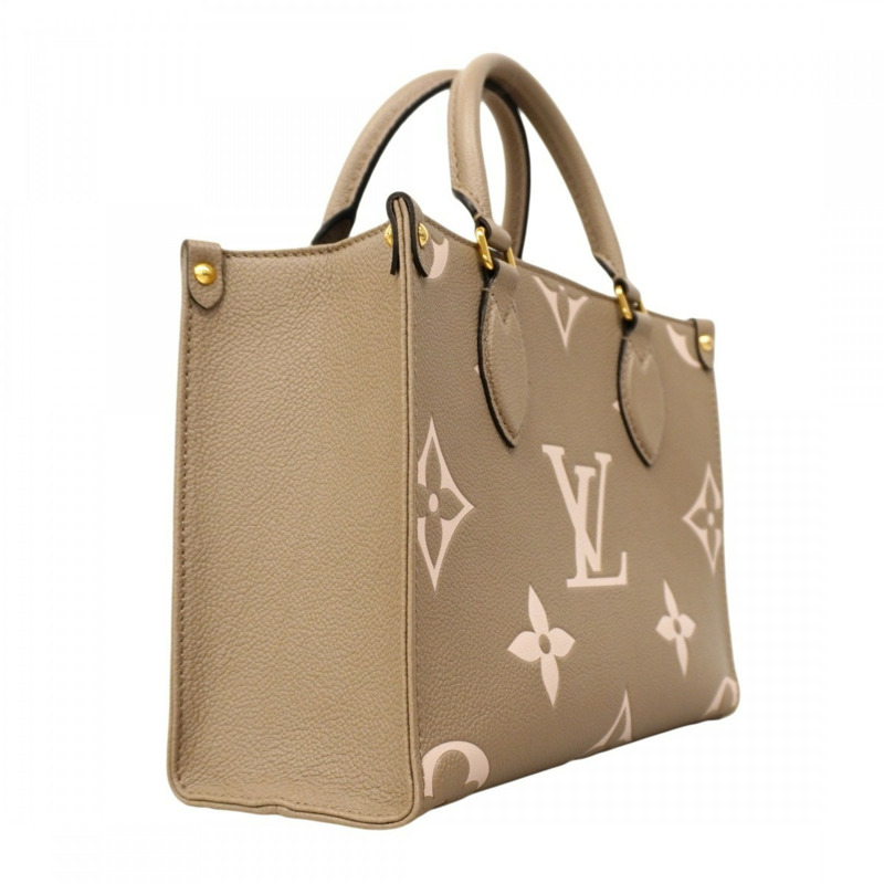 路易威登 Monogram Empreinte 雙色 OnTheGo PM 手提包 M45779 Tourtreille Crème 女士兩用包-1