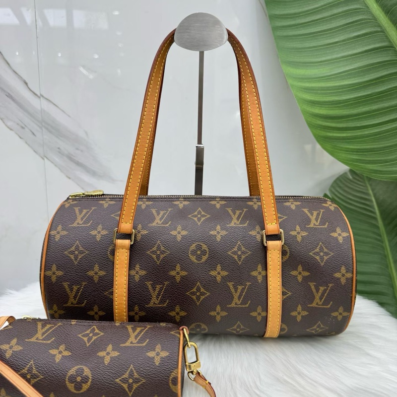 98新LV路易威登/Louis Vuitton中古巴比龍老花子母包 編碼09 一包多用 大的通勤裝物 小的當零錢包/掛飾,尺寸31x14x14cm-0