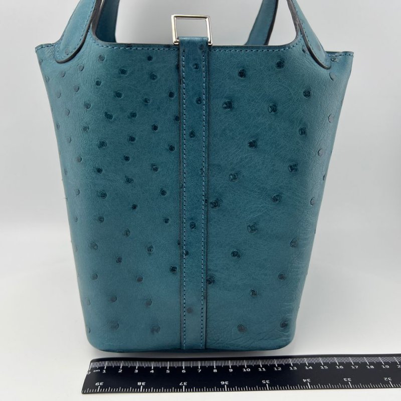 Hermès 珍稀鴕鳥皮手提水桶包-6