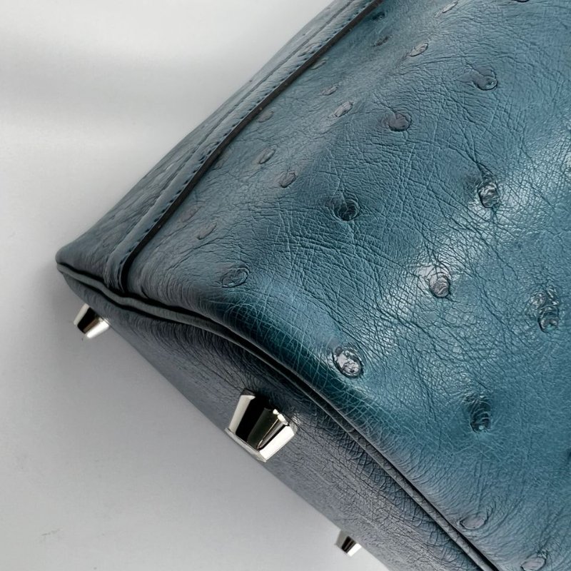 Hermès 珍稀鴕鳥皮手提水桶包-9