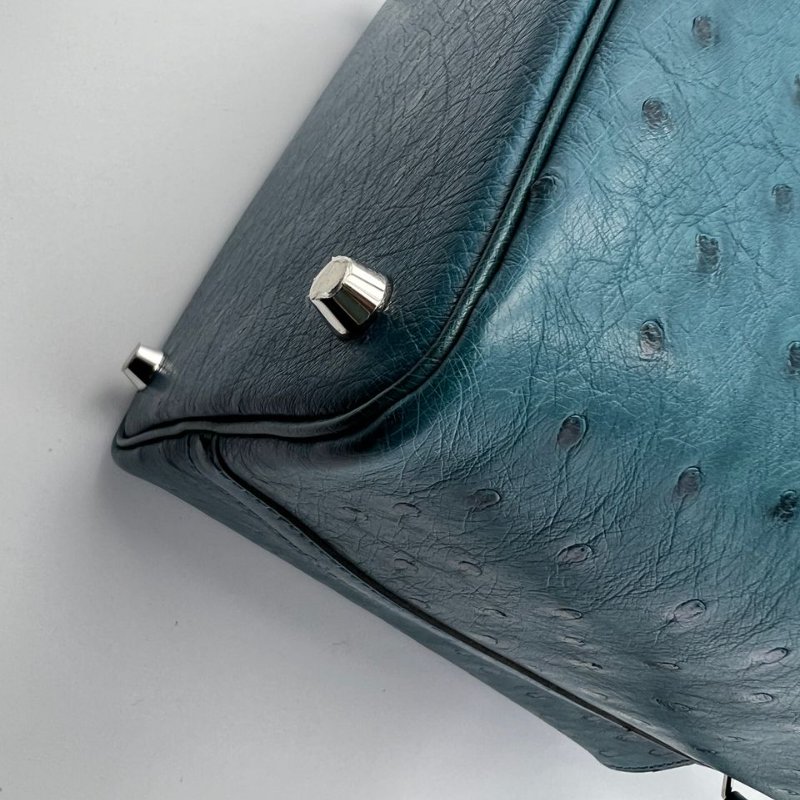 Hermès 珍稀鴕鳥皮手提水桶包-11