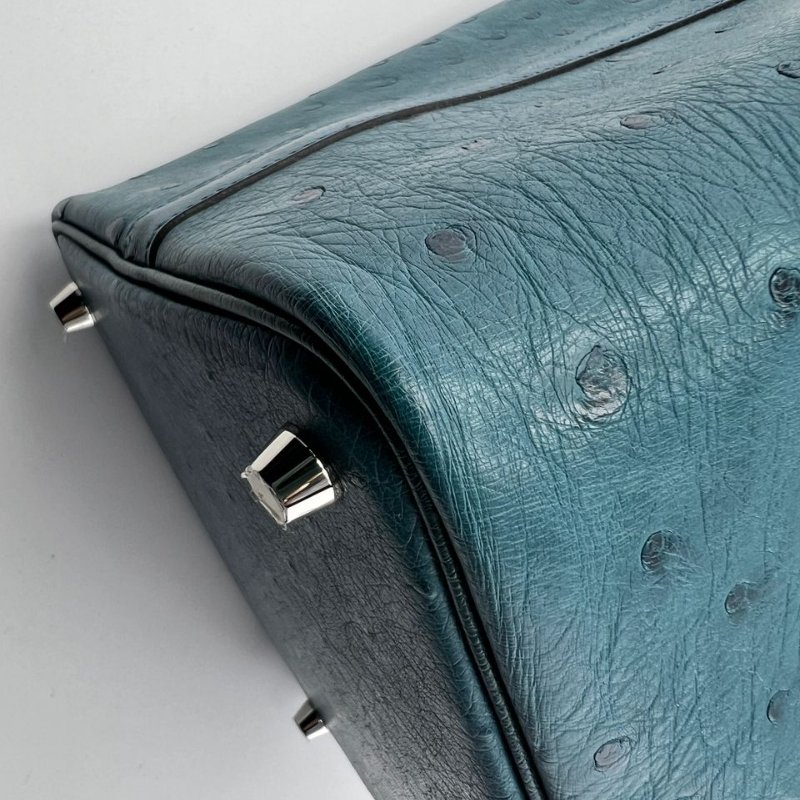Hermès 珍稀鴕鳥皮手提水桶包-12