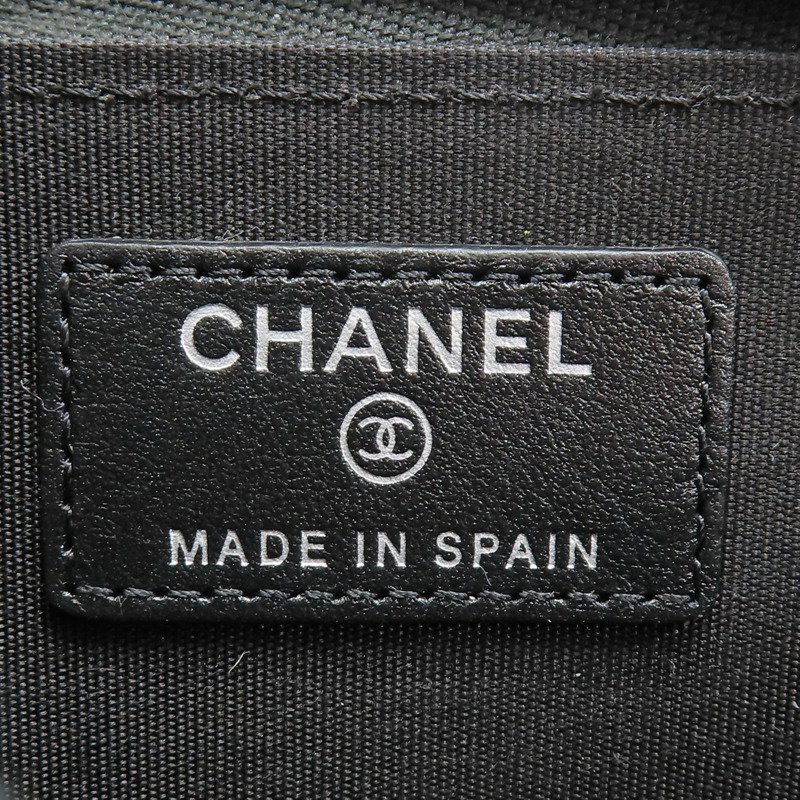 黑色 荔枝紋 牛皮 Mademoiselle 拉鍊 零錢包【CHANEL 香奈兒】 A80968-6