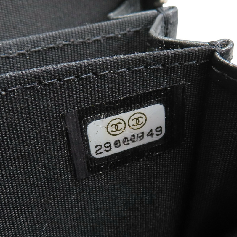 黑色 荔枝紋 牛皮 Mademoiselle 拉鍊 零錢包【CHANEL 香奈兒】 A80968-7