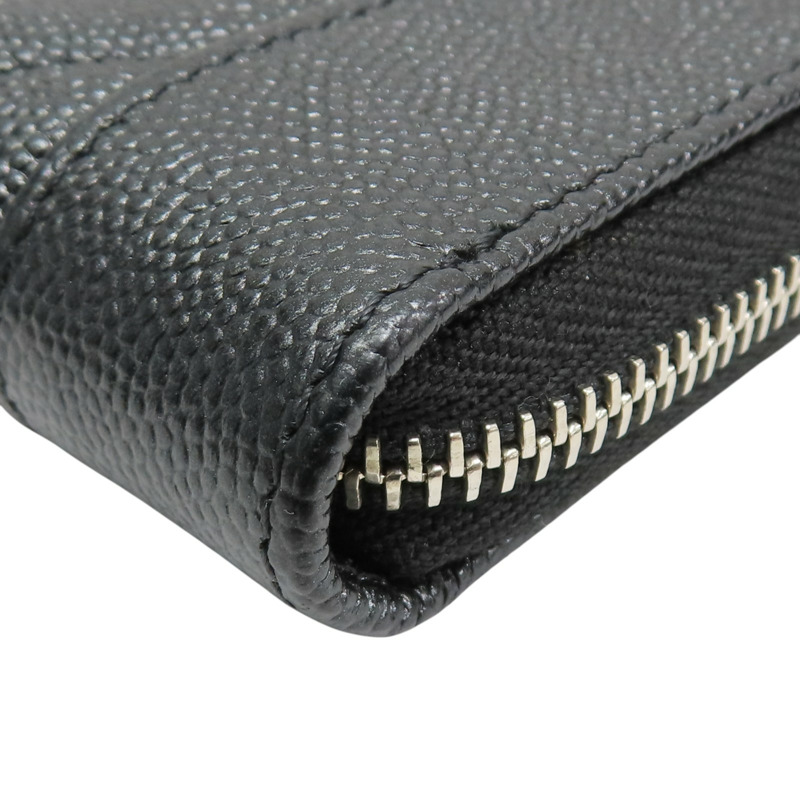 黑色 荔枝紋 牛皮 Mademoiselle 拉鍊 零錢包【CHANEL 香奈兒】 A80968-10