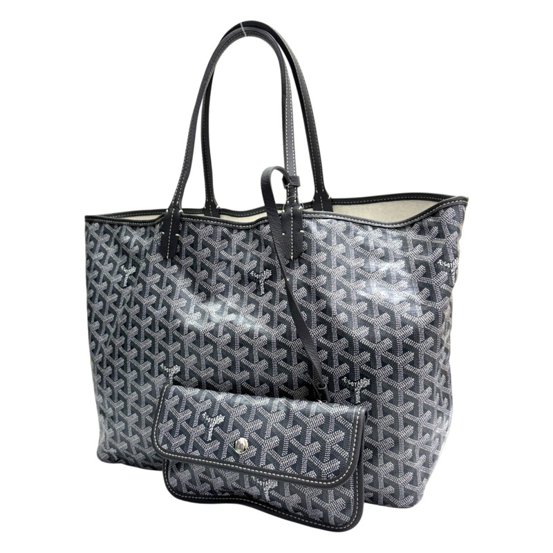 灰色 Goyard帆布 Saint Louis PM 托特包 肩背包【GOYARD 高雅德】 STLOUIPMLTY09CL09P-1