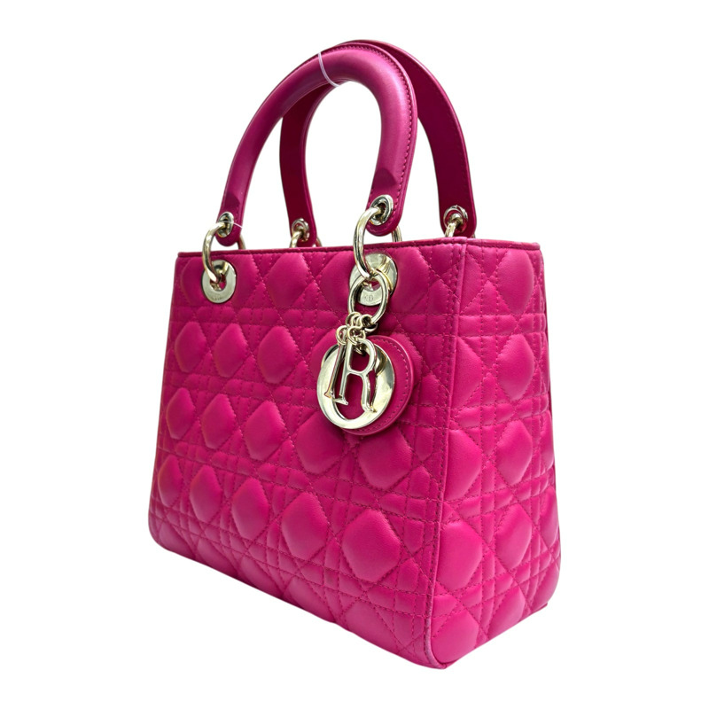 粉紅色 羊皮 Lady Dior 黛妃包 兩用包【Dior 迪奧 】 M0565ONGE-2