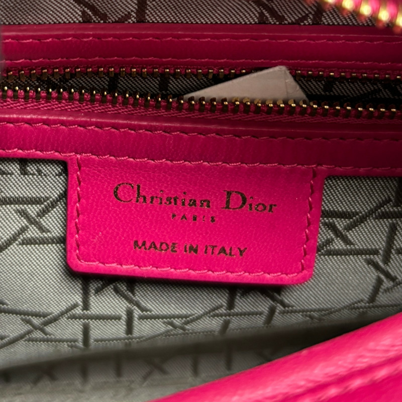 粉紅色 羊皮 Lady Dior 黛妃包 兩用包【Dior 迪奧 】 M0565ONGE-5