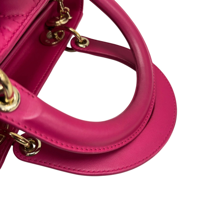 粉紅色 羊皮 Lady Dior 黛妃包 兩用包【Dior 迪奧 】 M0565ONGE-8