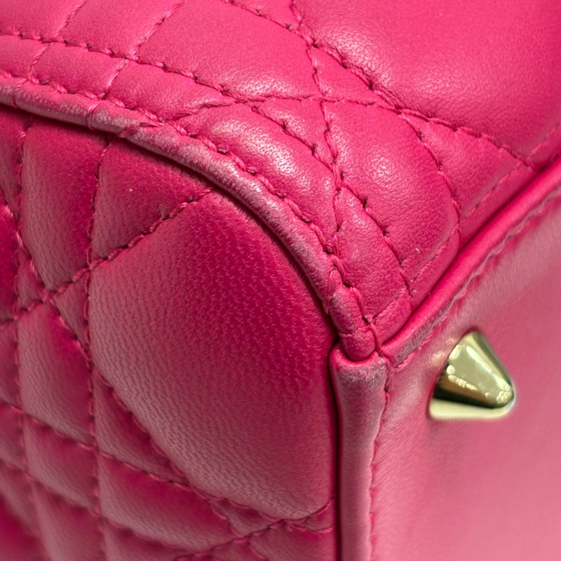 粉紅色 羊皮 Lady Dior 黛妃包 兩用包【Dior 迪奧 】 M0565ONGE-9