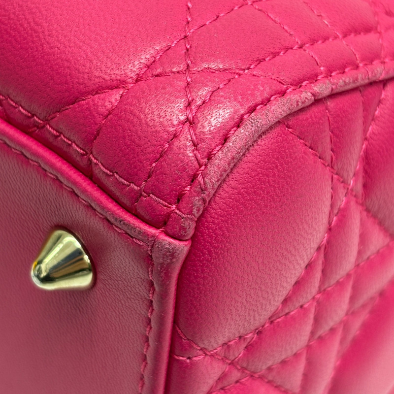 粉紅色 羊皮 Lady Dior 黛妃包 兩用包【Dior 迪奧 】 M0565ONGE-10