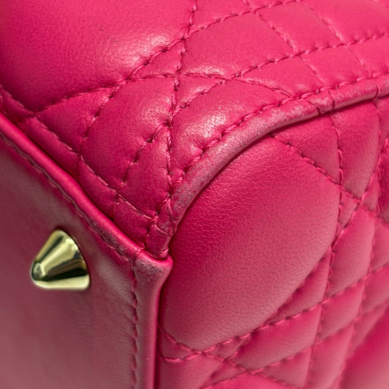 粉紅色 羊皮 Lady Dior 黛妃包 兩用包【Dior 迪奧 】 M0565ONGE-12