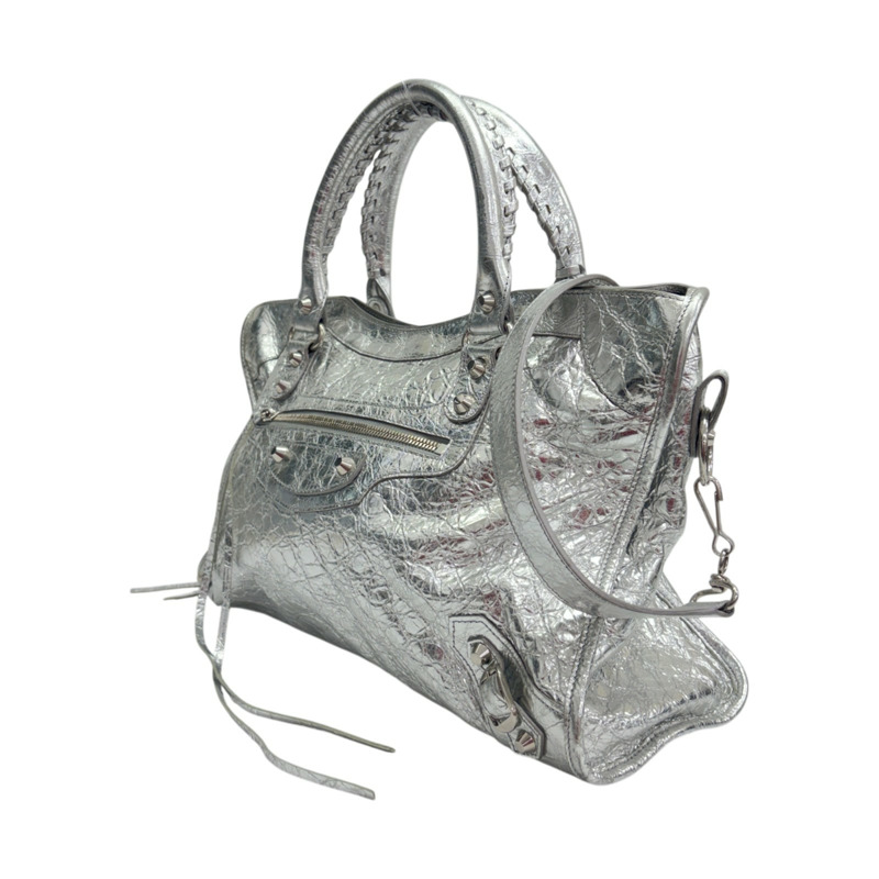 銀色 羊皮 Le City 兩用包【BALENCIAGA 巴黎世家】 797786-1