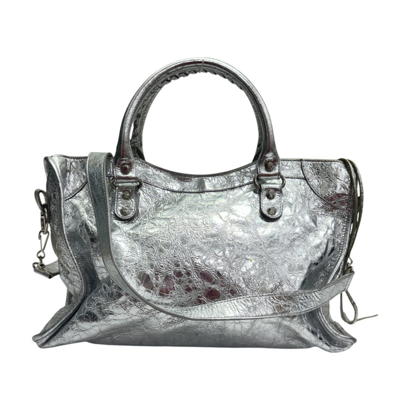 銀色 羊皮 Le City 兩用包【BALENCIAGA 巴黎世家】 797786-2