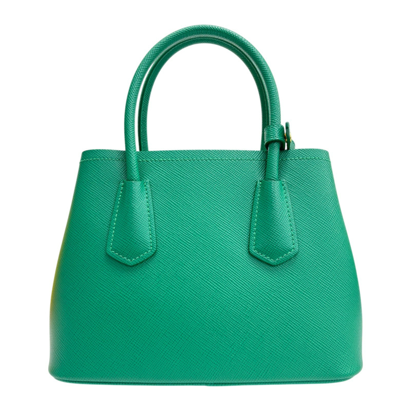 綠色 Saffiano 防刮牛皮 Double 两用包【PRADA 普拉達】 1BG443-2