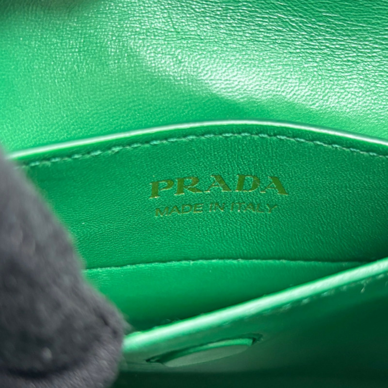 綠色 Saffiano 防刮牛皮 Double 两用包【PRADA 普拉達】 1BG443-6