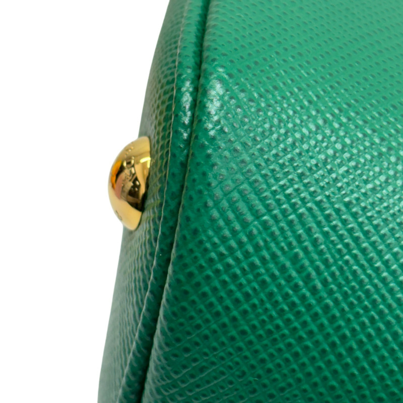綠色 Saffiano 防刮牛皮 Double 两用包【PRADA 普拉達】 1BG443-8