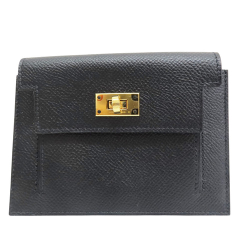 黑色 Epsom牛皮 Kelly Pocket Slim 短夾 Y刻 金釦【HERMES 愛馬仕】 H079001CC89