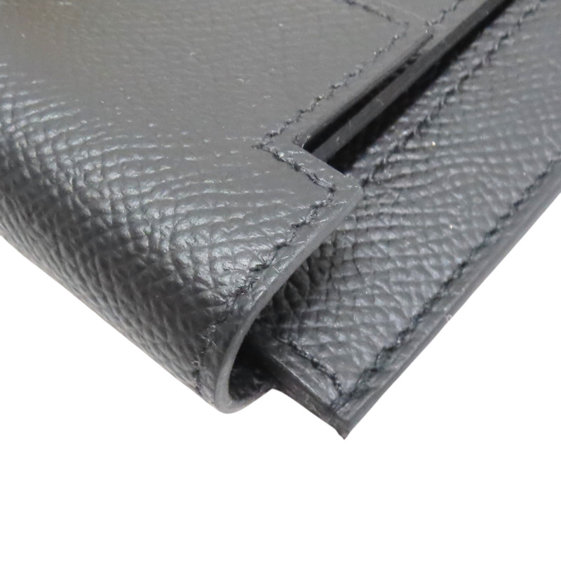 黑色 Epsom牛皮 Kelly Pocket Slim 短夾 Y刻 金釦【HERMES 愛馬仕】 H079001CC89-10