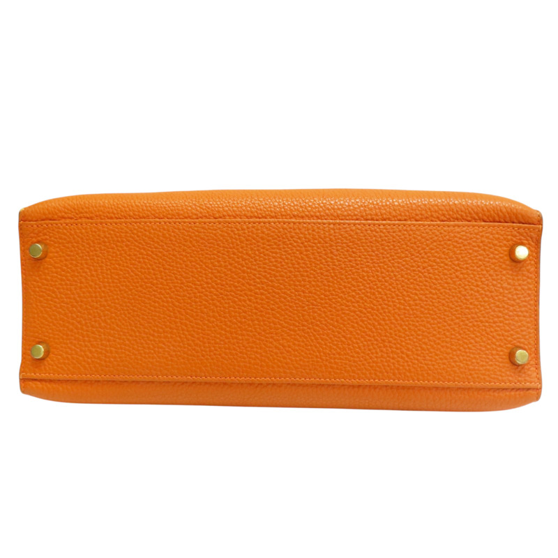 橘色 Clemence牛皮 Kelly 32 凱莉包 兩用包 口H刻 金釦 (無鎖頭)【HERMES 愛馬仕】-3