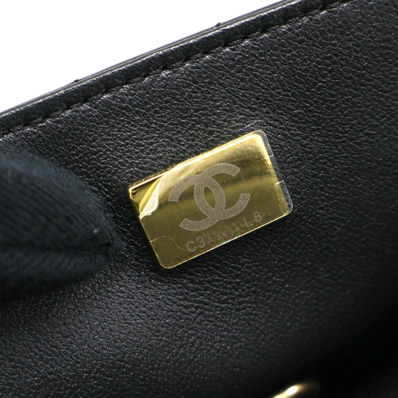 黑色 菱格紋 羊皮 Mini 手提翻蓋包 肩背包【CHANEL 香奈兒】 AS4808-8
