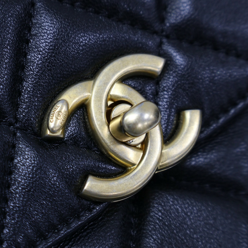 黑色 菱格紋 羊皮 Mini 手提翻蓋包 肩背包【CHANEL 香奈兒】 AS4808-9