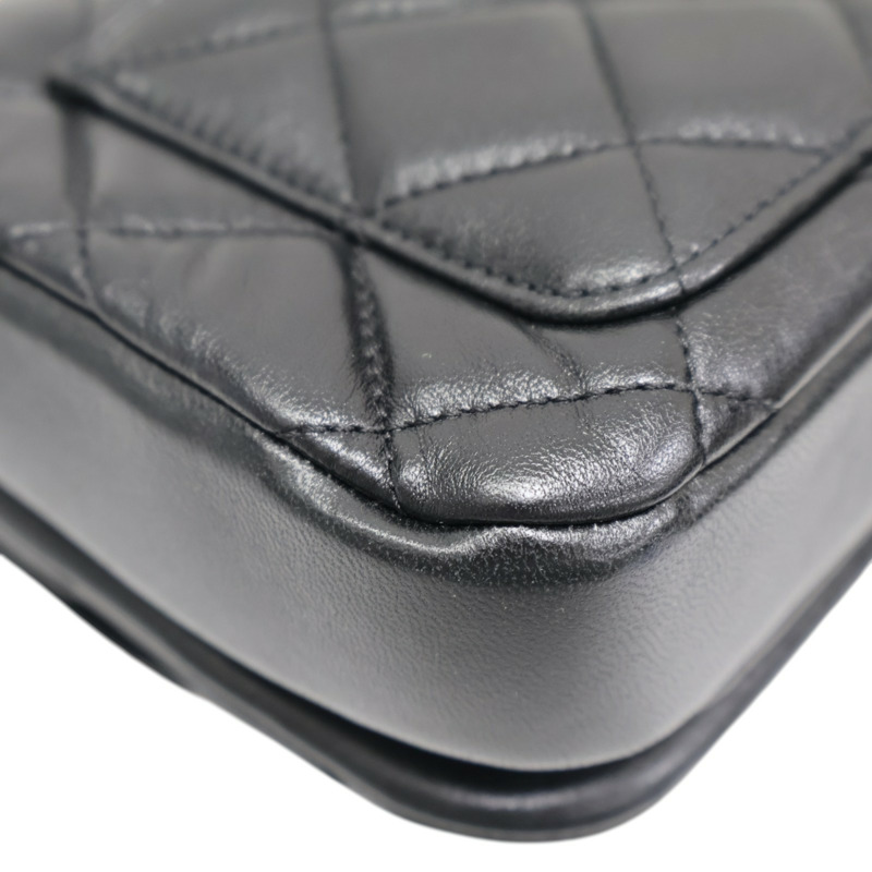 黑色 菱格紋 羊皮 Mini 手提翻蓋包 肩背包【CHANEL 香奈兒】 AS4808-15