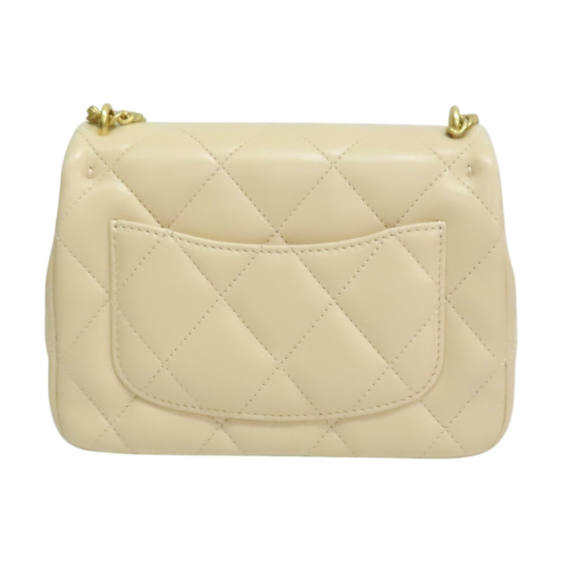 卡其色 菱格紋 羊皮 Sweet Heart Chain Flap 肩背包【CHANEL 香奈兒】 AS3829-1