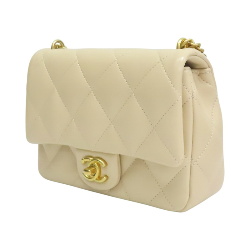 卡其色 菱格紋 羊皮 Sweet Heart Chain Flap 肩背包【CHANEL 香奈兒】 AS3829-2