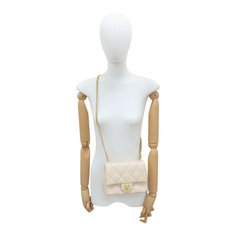 卡其色 菱格紋 羊皮 Sweet Heart Chain Flap 肩背包【CHANEL 香奈兒】 AS3829-14