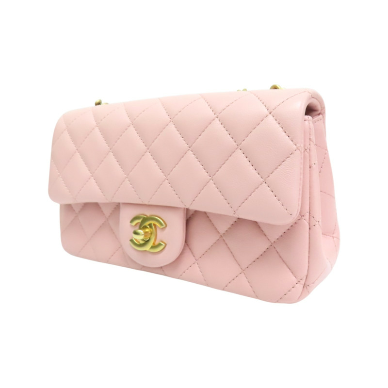 粉色 菱格紋 羊皮 Sweet Camellia Flap 肩背包【CHANEL 香奈兒】 AS4041-2