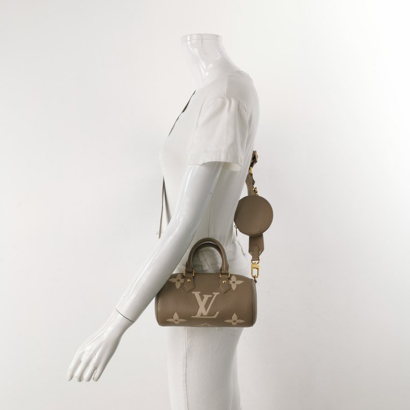 Louis Vuitton (LV) Papillon巴比龍BB牛皮壓花老花斜背包子母包單肩包晶片款-1