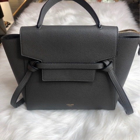 「JL精品代購」9新 Celine 灰色鯰魚包Belt Nano