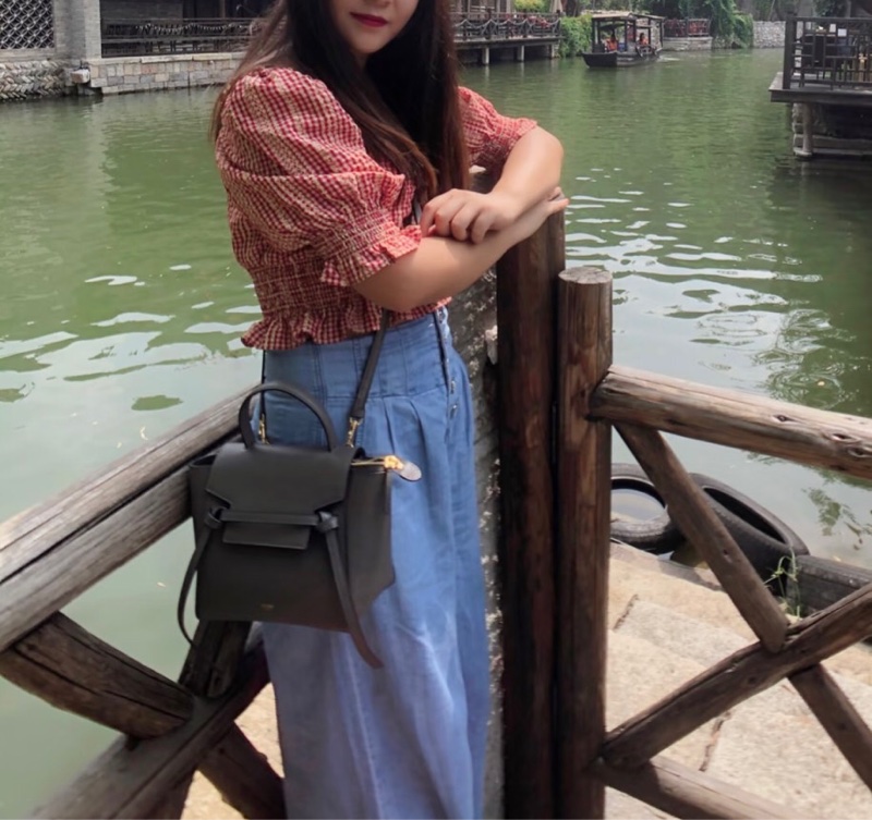 「JL精品代購」9新 Celine 灰色鯰魚包Belt Nano-1