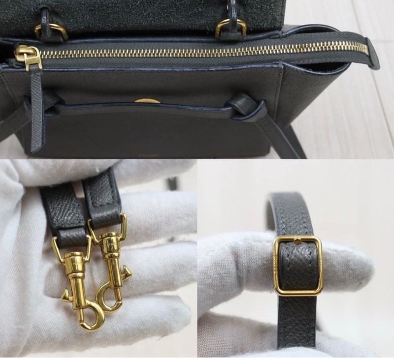 「JL精品代購」9新 Celine 灰色鯰魚包Belt Nano-8