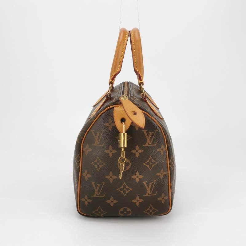 Louis Vuitton (LV)Speedy25植鞣革Monogram印花波士頓包手提包晶片款-2