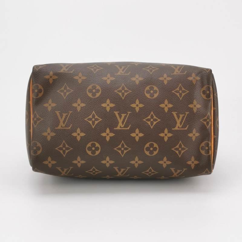 Louis Vuitton (LV)Speedy25植鞣革Monogram印花波士頓包手提包晶片款-5