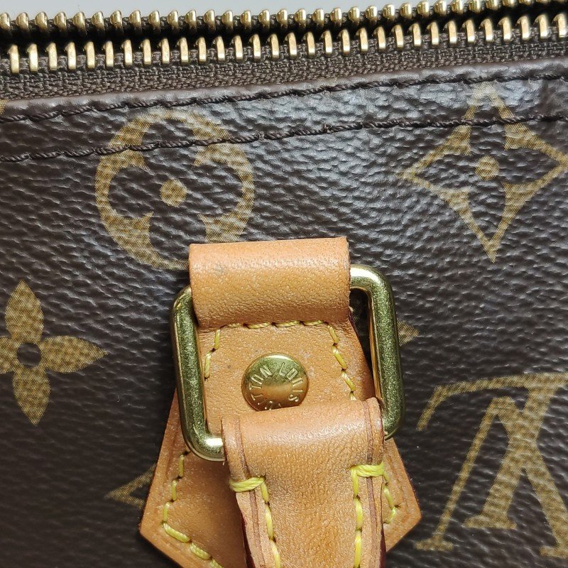 Louis Vuitton (LV)Speedy25植鞣革Monogram印花波士頓包手提包晶片款-10