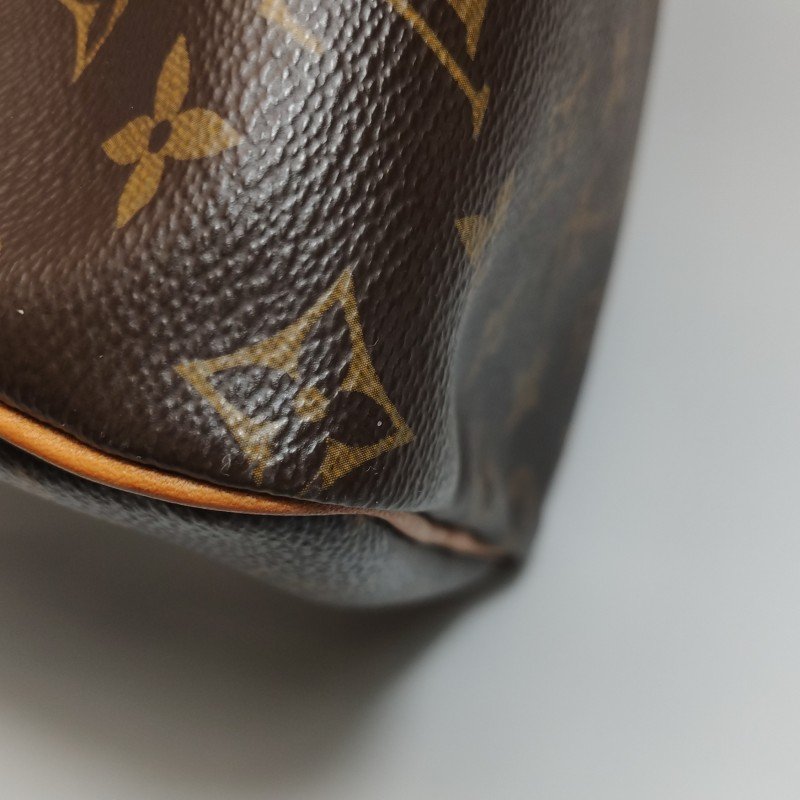 Louis Vuitton (LV)Speedy25植鞣革Monogram印花波士頓包手提包晶片款-19