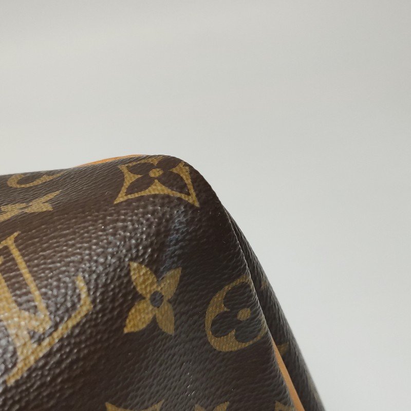 Louis Vuitton (LV)Speedy25植鞣革Monogram印花波士頓包手提包晶片款-21