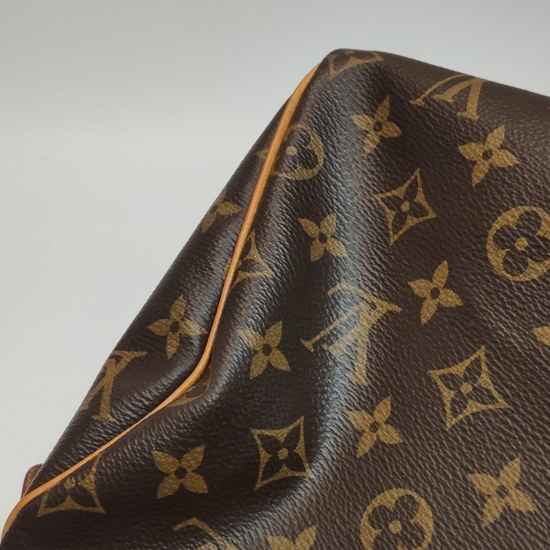 Louis Vuitton (LV)Speedy25植鞣革Monogram印花波士頓包手提包晶片款-26
