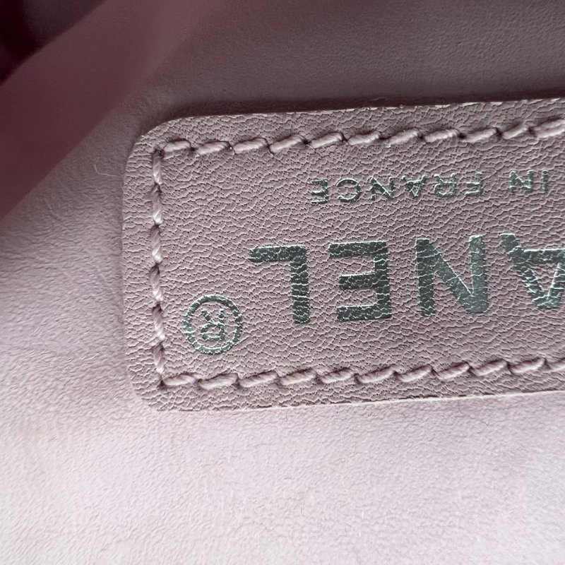 CHANEL 粉黑拼色帆布托特包-2