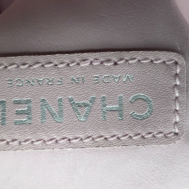 CHANEL 粉黑拼色帆布托特包-3