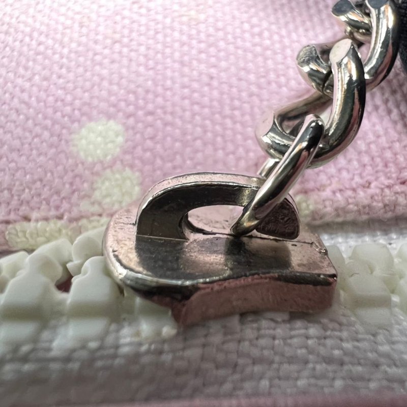 CHANEL 粉黑拼色帆布托特包-14