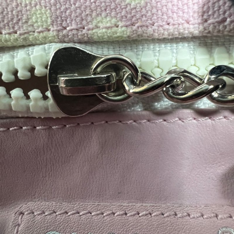 CHANEL 粉黑拼色帆布托特包-20