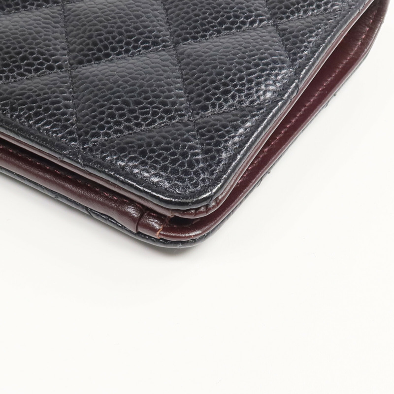 CHANEL 牛皮皮革Long Wallet金扣長錢包-13